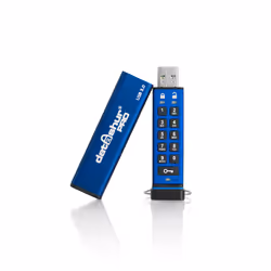 iStorage datAshur Pro USB3 256-bit 32GB, 32 Go, USB Type-A, 3.2 Gen 1 (3.1 Gen 1), 116 Mo/s, Housse, Bleu