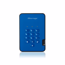 iStorage diskAshur 2, 4 To, USB Type-A, 3.2 Gen 2 (3.1 Gen 2), 294 Mo/s, 5 GT/s, Bleu