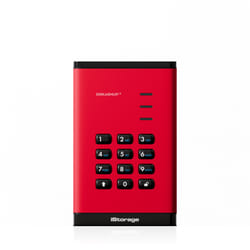 iStorage diskAshur3 HDD disque dur externe 1 To USB Type-C 3.2 Gen 1 (3.1 Gen 1) Rouge