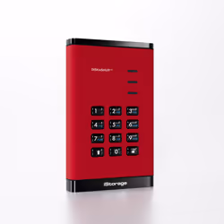 iStorage diskAshur3 HDD disque dur externe 4 To USB Type-C 3.2 Gen 1 (3.1 Gen 1) Rouge