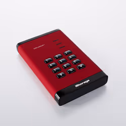 iStorage diskAshur3 HDD disque dur externe 4 To USB Type-C 3.2 Gen 1 (3.1 Gen 1) Rouge