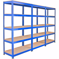 Ces 3 rayonnages pour entrepôt et garage bleus de la gamme Q-RAX offrent une robuste solution de stockage pour le travail ou  ...