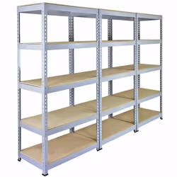 Rangez votre entrepôt ou garage avec 3 rayonnages de la gamme Q-Rax. Faciles à assembler, ces rayonnages sont 100% sans boulo ...