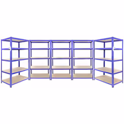 Rangez votre espace et économisez de l'argent avec ce paquet de 5 rayonnages de la gamme Q-Rax: 3 grands et 2 extra-larges. F ...