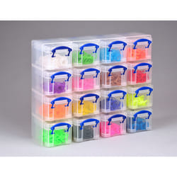 Really Useful Boxes Organisateurs de bureau 16 boites de 0.14L en coloris assortis