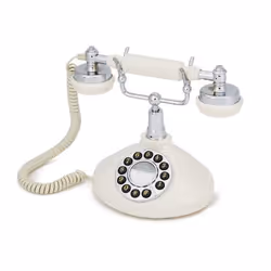 GPO Retro Opal, Téléphone analogique, Combiné filaire, Crème, Argent