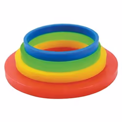 PME Large Rolling Pin Guide Rings, Silicone, Bleu, Vert, Rouge, Jaune, Surface lisse, 44 mm, 26 g, 90 mm