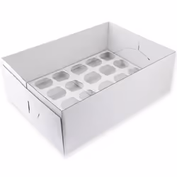 PME Cupcake box boîte de rangement pour gâteau Rectangulaire Carton Blanc