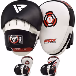 RDX Authentique amp mitaines Jab boxe MMA/Kick boxe sac de frappe courbé Noir Pied Blanc - FPR-T1W