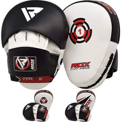 RDX Authentique amp mitaines Jab boxe MMA/Kick boxe sac de frappe courbé Noir Pied Blanc - FPR-T1W