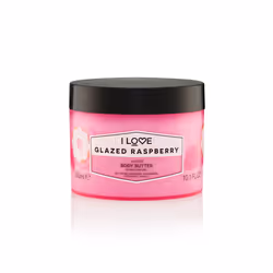 I LOVE Glazed Raspberry, Beurre, Hydratant, Nourrissant, Lissage, Adoucissant, 300 ml, Noix de coco, Beurre de karité, B5, E