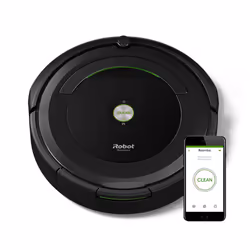 iRobot Roomba 696, Noir, Rond, AeroVac, Tapis, Sol dur, 33,5 cm, 93 mm