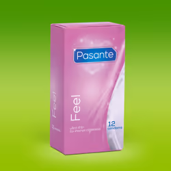 Pasante Feel, Préservatif masculin, Lisse, Naturel, Latex, Extra sensation, 52 mm