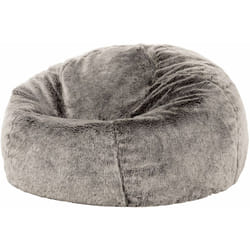 Icon - Pouf en Fausse Fourrure, Pouf Fauteuil de Salon pour Adultes, Gris Loup, oeko-tex
