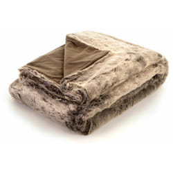 Icon - Couverture bas de lit en Fausse Fourrure, 200cm x 150cm, Beige Vison, oeko-tex