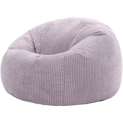 Icon - Pouf Classique en Velours Côtelé Kingston, Fauteuil Pouf pour Adultes, 85cm x 50cm, Violet Lavande, oeko-tex