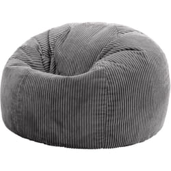 Pouf Classique en Velours Côtelé Kingston, Fauteuil Pouf pour Adultes, 85cm x 50cm, Gris Anthracite, oeko-tex - Icon