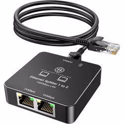KiWiBiRD Hub Switch RJ45multiprise ethernet repartiteur doubleur Prise Double Sortie gigabit 1000Mbps 2 Port Splitter pour Ca ...