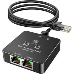 KiWiBiRD Hub Switch RJ45multiprise ethernet repartiteur doubleur Prise Double Sortie gigabit 1000Mbps 2 Port Splitter pour Cable