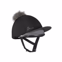 Toque pour casque d'équitation avec pom pom soie LeMieux