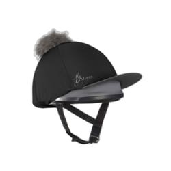 Toque pour casque d'équitation avec pom pom soie LeMieux