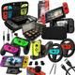 Accessoires Nintendo Switch - Orzly - Pack ULTIMATE - Housse - Protection écran - Volants & Grips Joy-Con