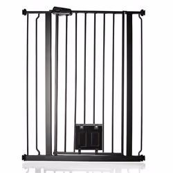 Barrière de Sécurité Pour Animaux Bettacare - Noir Mat - 81.4cm - 89cm - Pression - Portillon