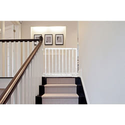 Safetots Barrière pour Haut dEscaliers en Bois Barrière de Sécurité à Fixation par Vis 635cm – 1055cm Couleur Blanc