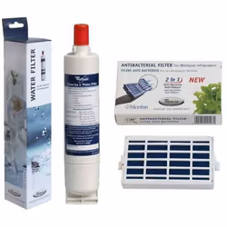 Pack 1 filtre MICROBAN 481248048172 + 1 filtre SBS002 481281729632 pour réfrigérateur, congélateur WHIRLPOOL SBS002 MICROBAN  ...