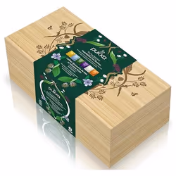 Coffret de Thés et Infusions - PUKKA - Sélection 6 Variétés - 100% Bio - 42 Sachets - Boîte en Bambou