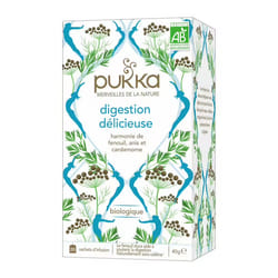 PUKKA Infusion à base de plantes bio pour la digestion – Boisson chaude et apaisante aux herbes, sachets