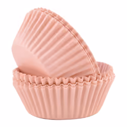 PME BC609, Caissettes pour cupcake / muffin + nappage, Rond, Surface strié, Or rose, Papier, 72 mm