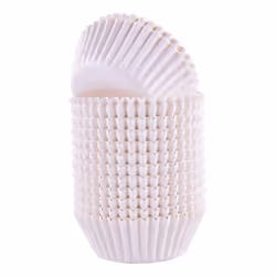 PME Cupcake Cases, Caissettes pour cupcake / muffin, Rond, Surface strié, Blanc, Papier, Blanc