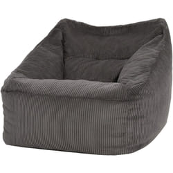 Icon - Pouf Fauteuil en Velours Côtelé Morgan, xxl Pouf Geant pour Salon, Pouf Poire Adultes, Gris Anthracite, oeko-tex