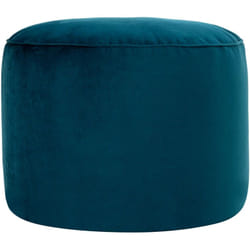 Icon - Pouf Repose-Pieds Rond en Velours Milano, Poufs de Salon, Vert Sarcelle
