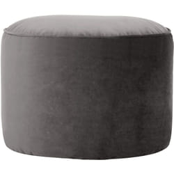 Icon - Pouf Repose-Pieds Rond en Velours Milano, Poufs de Salon, Gris Anthracite
