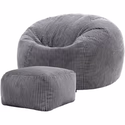 Description générale Le pouf classique et son repose-pieds en velours côtelé Kingston sont conçus pour offrir confort et styl ...