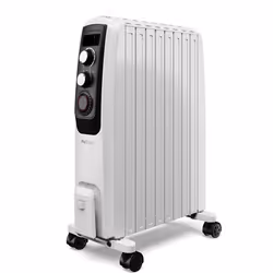 Radiateur à Bain dHuile PRO BREEZE - 8 Colonnes - 2000W - Thermostat - 3 Puissances de Chauffage