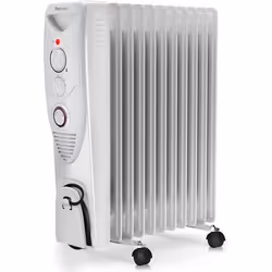 Pro Breeze Radiateur à bain dhuile 2500 W 11 colonnes Minuterie 3 réglages de chaleur Thermostat - Blanc