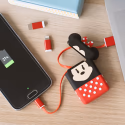 Thumbs Up PowerSquad "Minnie Mouse" câble USB 0,6 m USB A USB C/Micro-USB B/Lightning Noir, Rouge