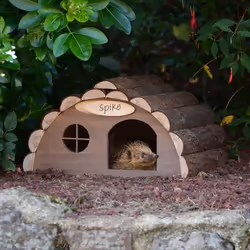 Maison en bois pour hérisson - Abri extérieur - Bois de sapin/pin - 335 x 34 x 19 cm - Toit incurvé
