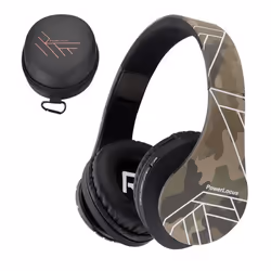 PowerLocus P2 Casque Audio Bluetooth Casque Sans Fil Ecouteurs Stéréo avec Microphone - Camo