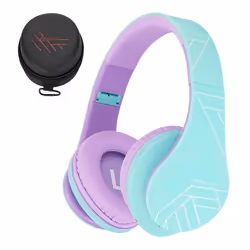 Casque audio pour enfants - PowerLocus - P2 - Bluetooth - Pliable - Sarcelle-Rose