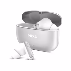 Mixx Audio Mixx Streambuds Custom 3, Sans fil, Appels/Musique/Sport/Au quotidien, Casque, Argent, Blanc