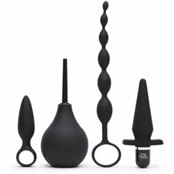 Lovehoney Fifty Shades of Grey Take it Slow, Ensemble de plugs anaux, Noir, Silicium, 4 pièce(s), Latex, Boîte