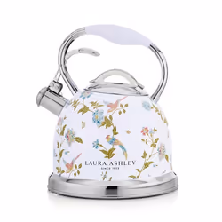 Bouilloire à sifflet - Laura Ashley - Elveden Blanc - Capacité 25L - Acier inoxydable - Poignée froide