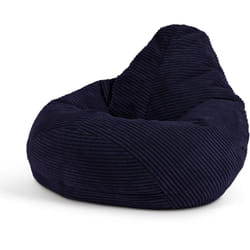 Pouf Fauteuil Velours Côtelé pour Enfants Dalton, Pouf de Chambre, Bleu Marine, oeko-tex - Icon