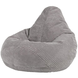 Icon - Pouf Fauteuil Velours Côtelé pour Enfants Dalton, Pouf de Chambre, Gris Clair, oeko-tex