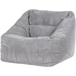 Icon - Pouf Fauteuil en Velours Côtelé Morgan, xxl Pouf Geant pour Salon, Pouf Poire Adultes, Gris, oeko-tex