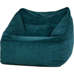Icon - Pouf Fauteuil en Velours Côtelé Morgan, xxl Pouf Geant pour Salon, Pouf Poire Adultes, Vert Sarcelle, oeko-tex